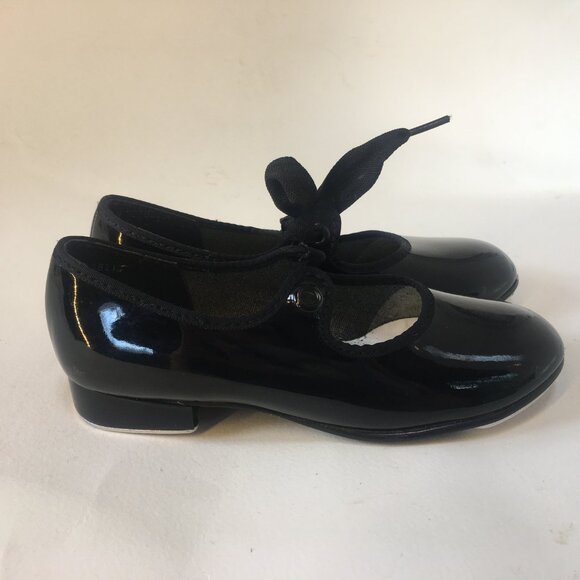 Girl's Tap Dance Shoes Size 9 1/2 Toddler Black Mary-Jane Bow ABT Spotlights - Picture 5 of 12